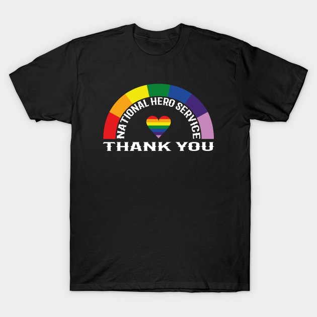 Thank You NHS, NHS Hero, Rainbow, NHS Nurse, NHS UK T-Shirt by Global Creation